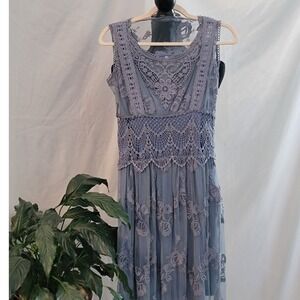 2 Piece Blue Western Dress Vintage Size 2 Boutique